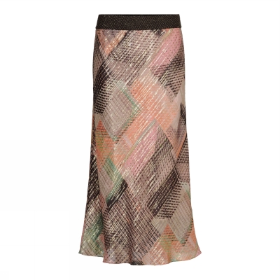 Gustav Printed Bias Cut Skirt - Tomato Caffe Latte Gustav Printed Bias Cut Skirt - Tomato Caffe Latte